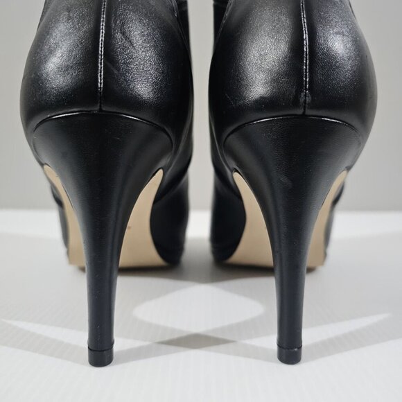 NEW Cole Haan Jones Ankle Bootie Womens 9.5 Black Leather Peep Toe Heel Shootie - Picture 7 of 13
